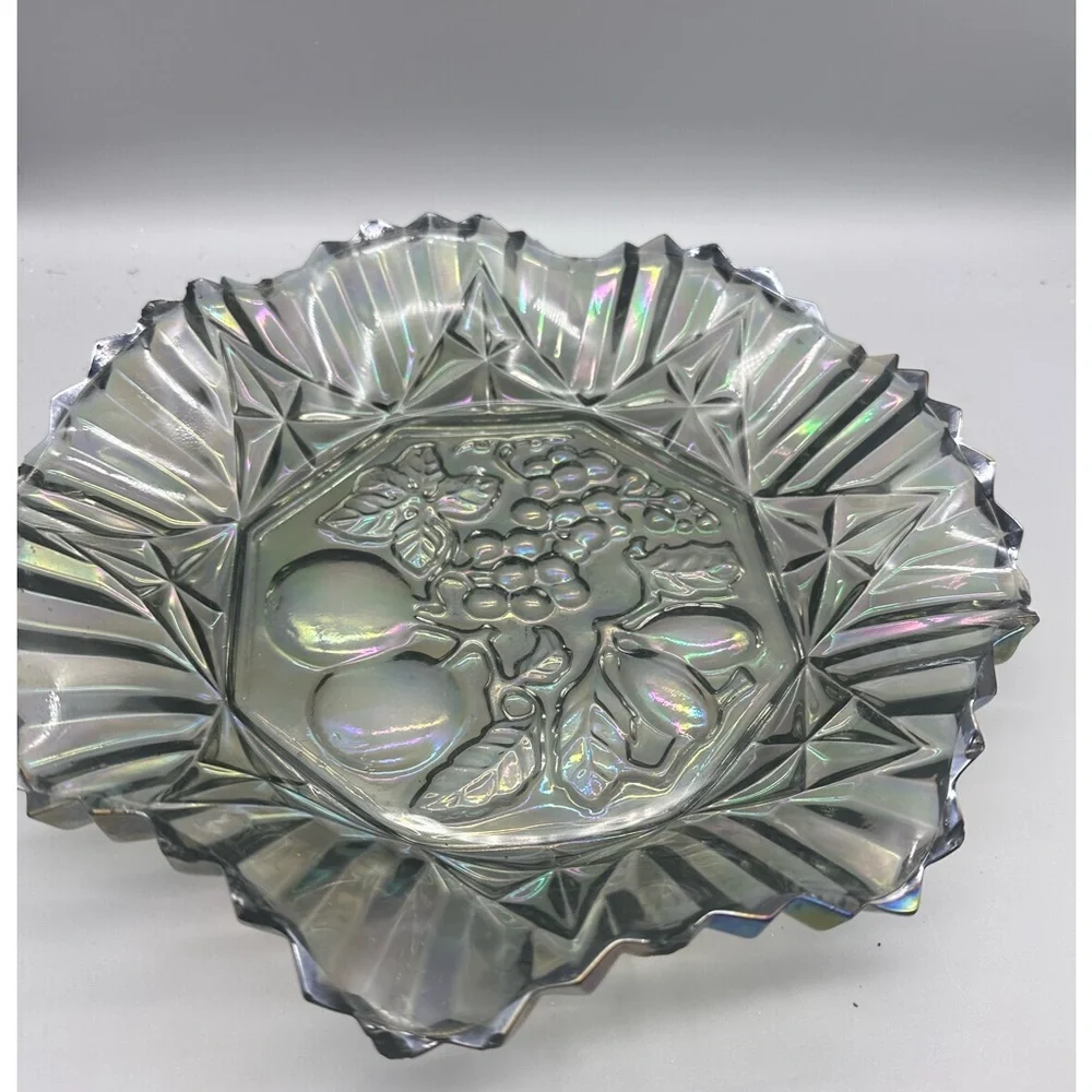 Federal Glass Carnival glass ruffled plate
